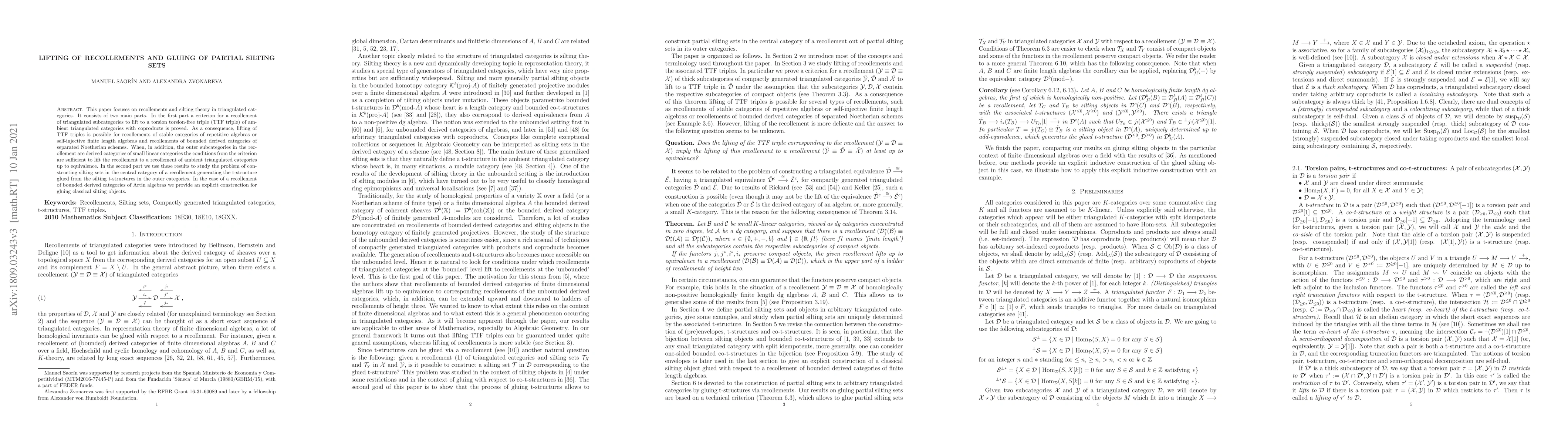 Thumbnail for Lifting of recollements and gluing of partial silting sets