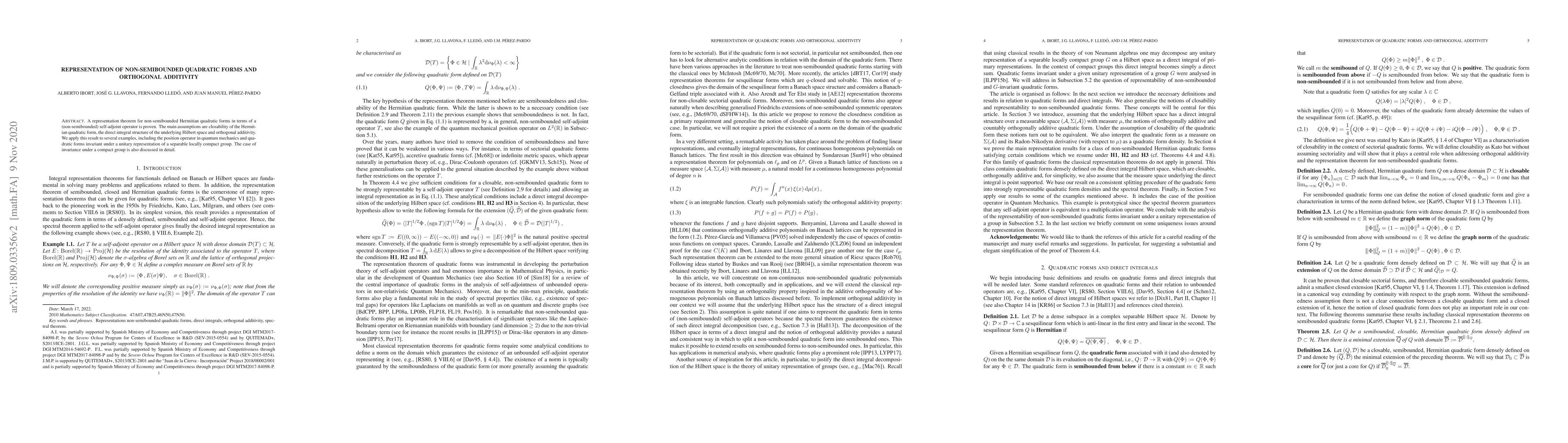 Thumbnail for Representation of non-semibounded quadratic forms and orthogonal
  additivity