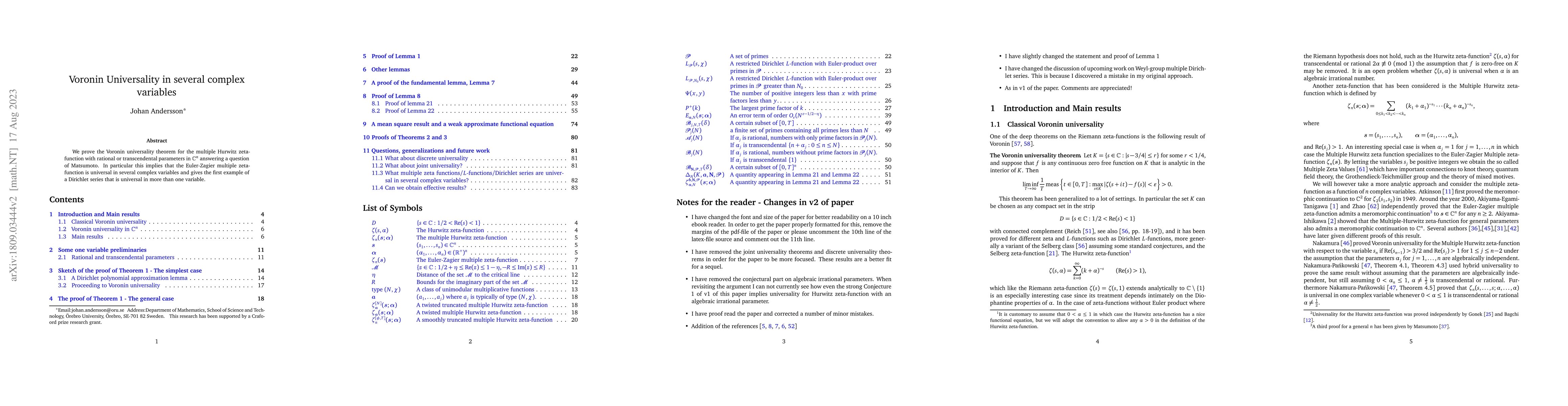 Thumbnail for Voronin Universality in several complex variables