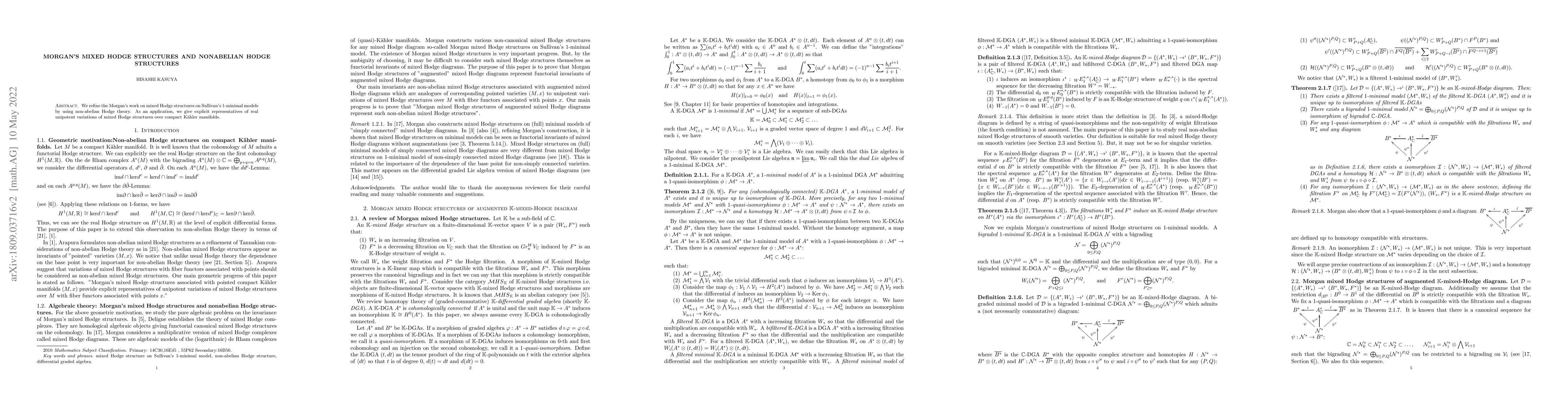Thumbnail for Morgan's mixed Hodge structures and nonabelian Hodge structures