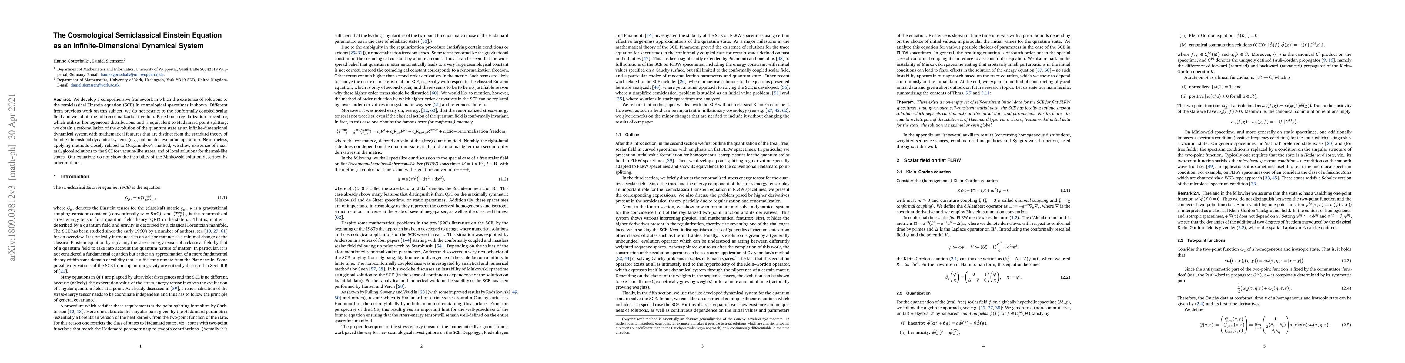 Thumbnail for The Cosmological Semiclassical Einstein Equation as an
  Infinite-Dimensional Dynamical System