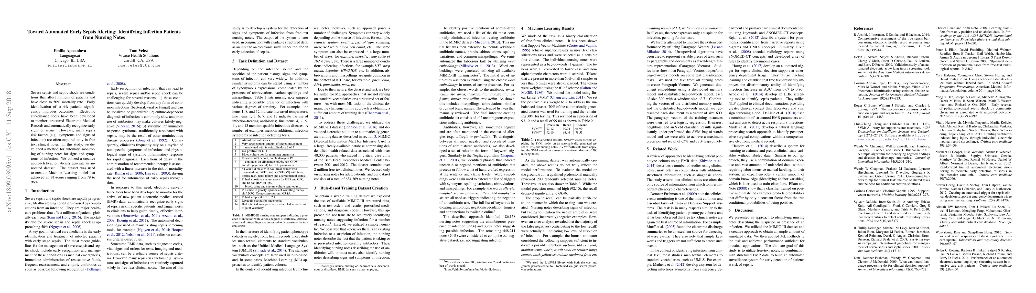 Thumbnail for Toward Automated Early Sepsis Alerting: Identifying Infection Patients
  from Nursing Notes