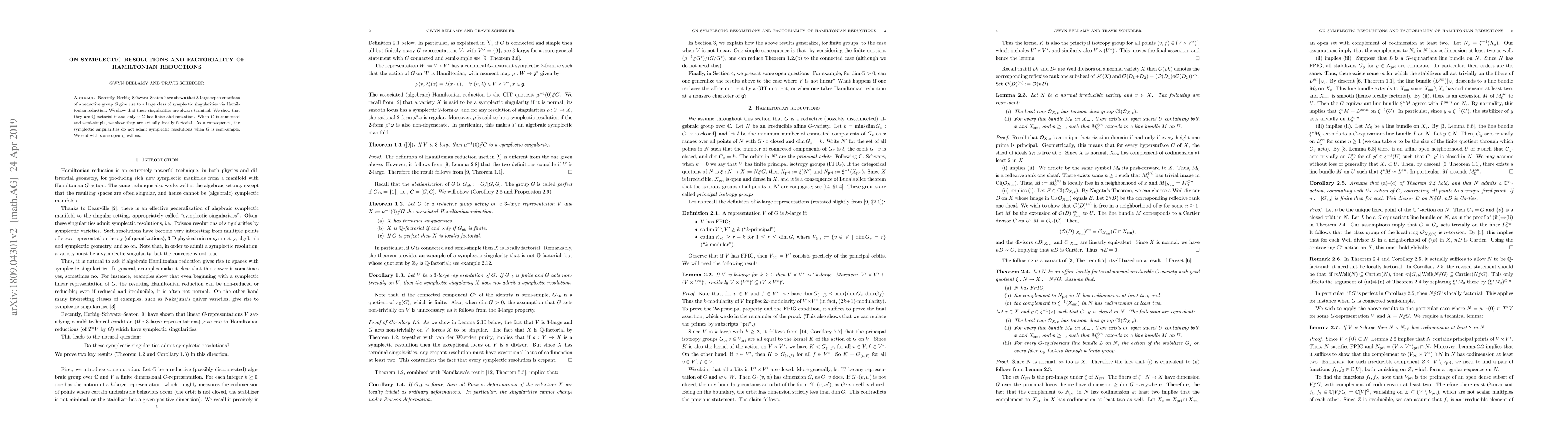 Thumbnail for On symplectic resolutions and factoriality of Hamiltonian reductions