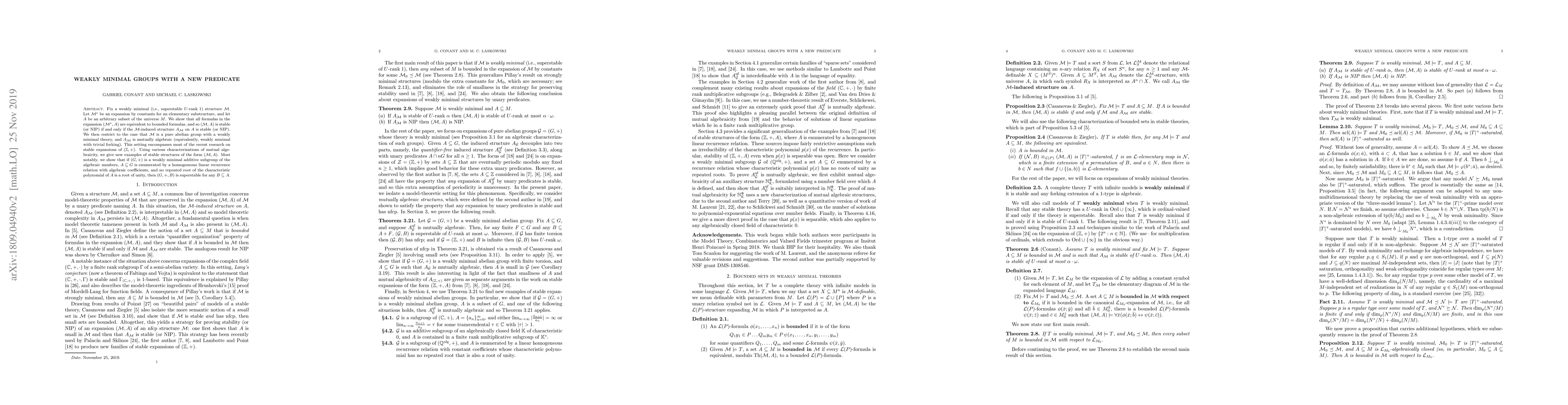 Thumbnail for Weakly minimal groups with a new predicate