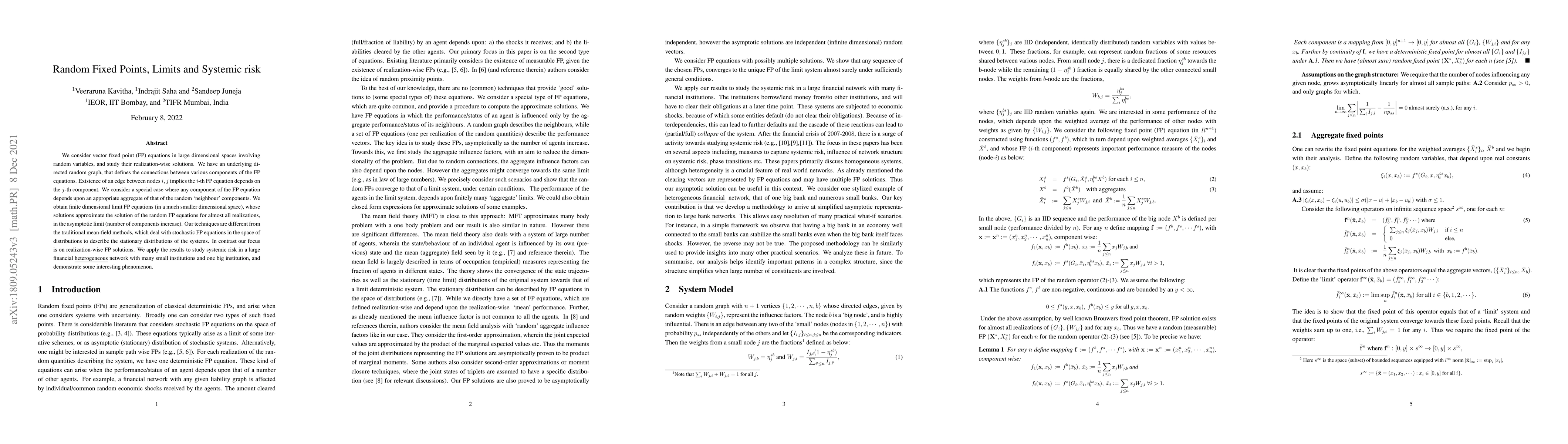Thumbnail for Random Fixed Points, Limits and Systemic risk