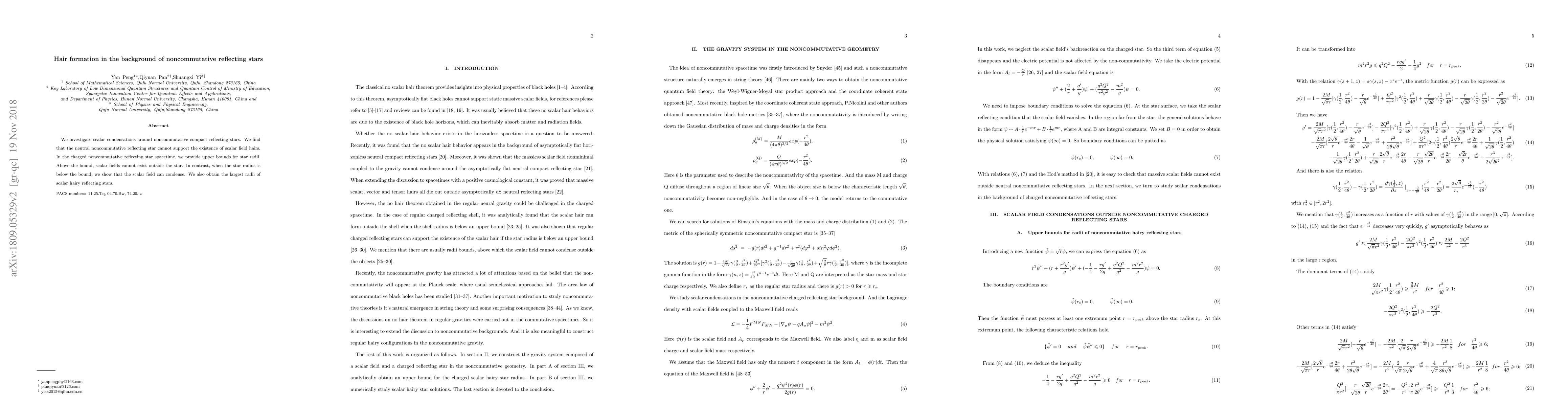 Thumbnail for Hair formation in the background of noncommutative reflecting stars