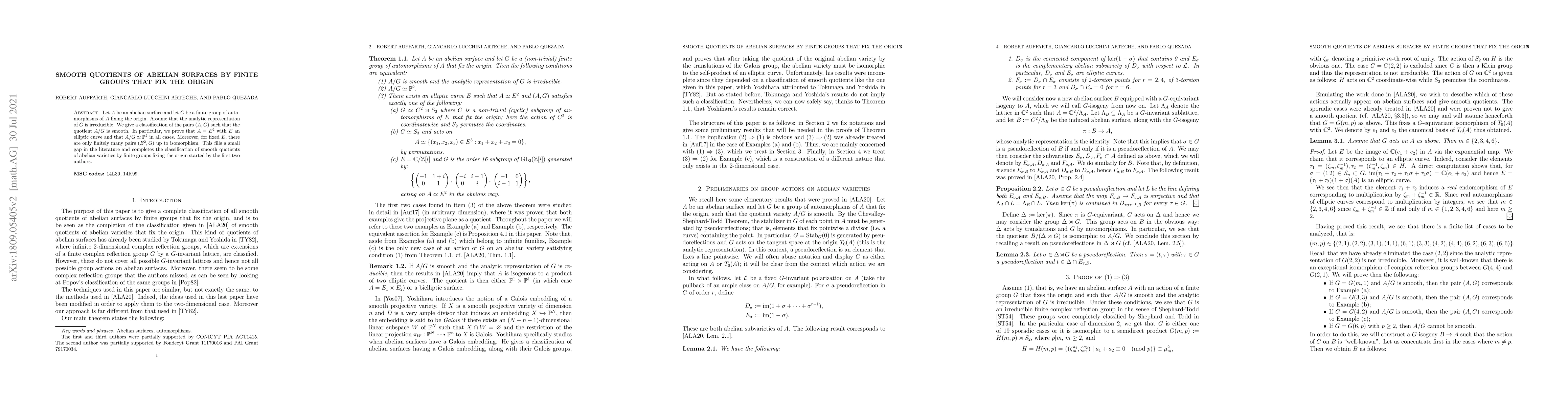 Thumbnail for Smooth quotients of abelian surfaces by finite groups that fix the
  origin