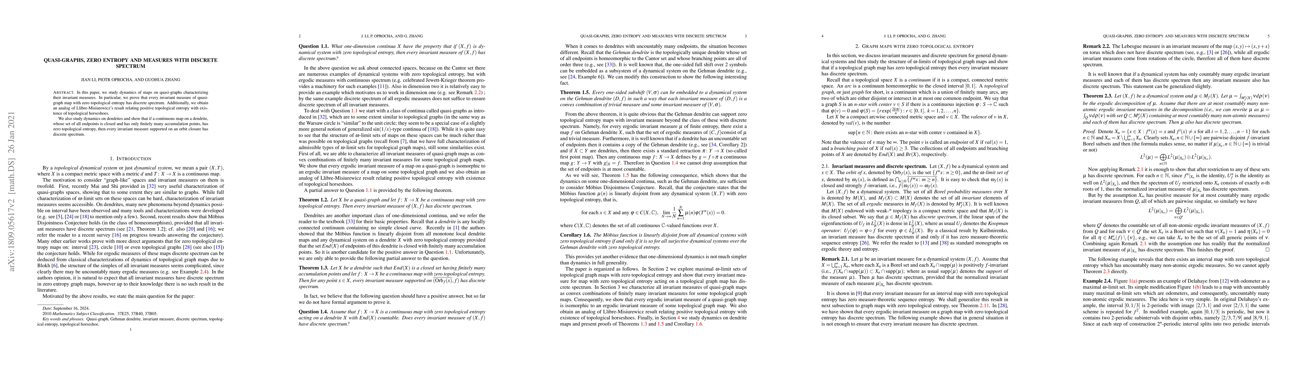 Thumbnail for Quasi-graphs, zero entropy and measures with discrete spectrum