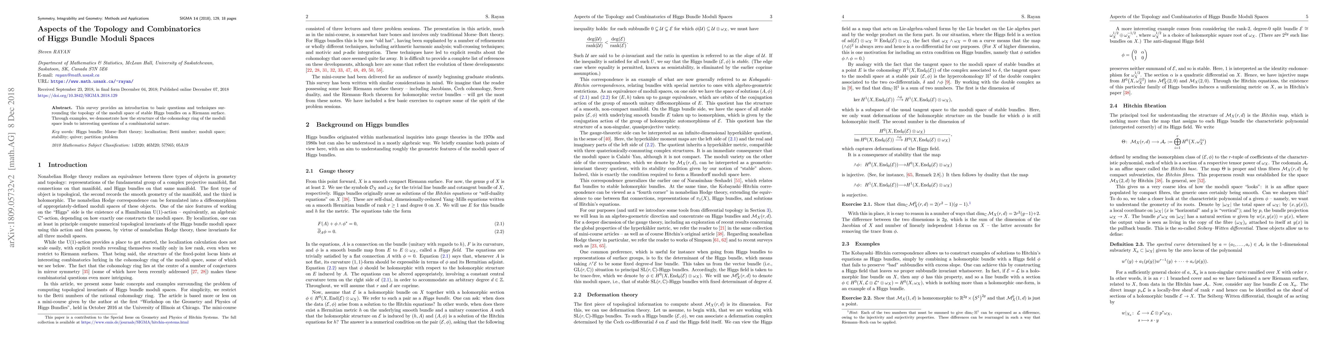 Thumbnail for Aspects of the topology and combinatorics of Higgs bundle moduli spaces