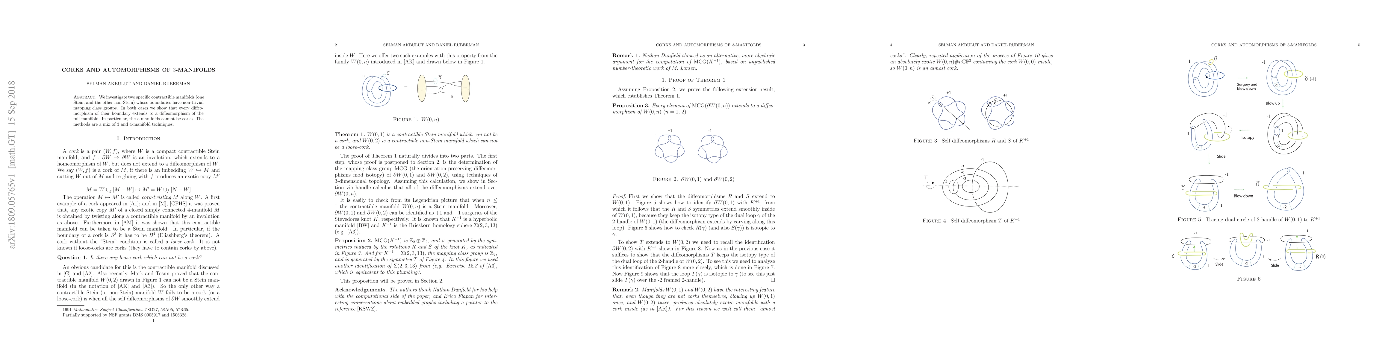 Thumbnail for Corks and automorphisms of 3-manifolds