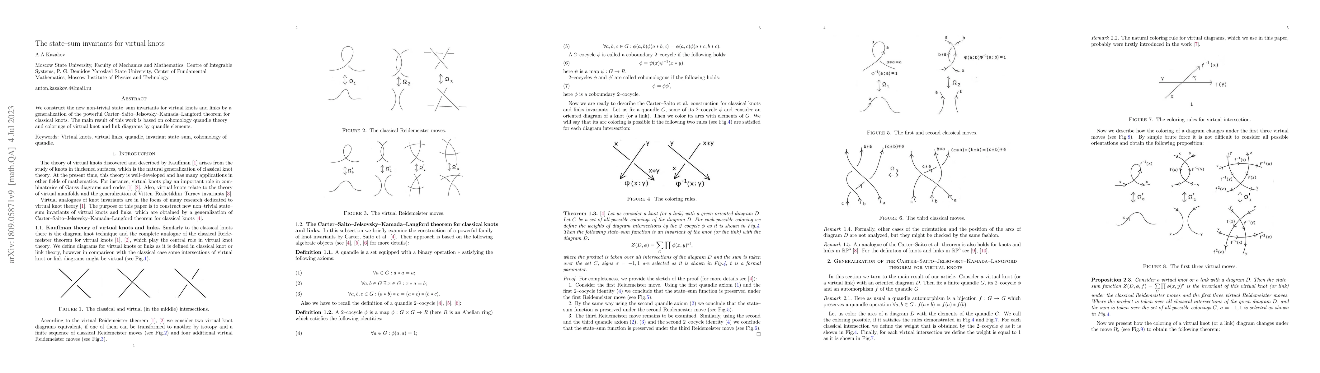Thumbnail for The state-sum invariants for virtual knots