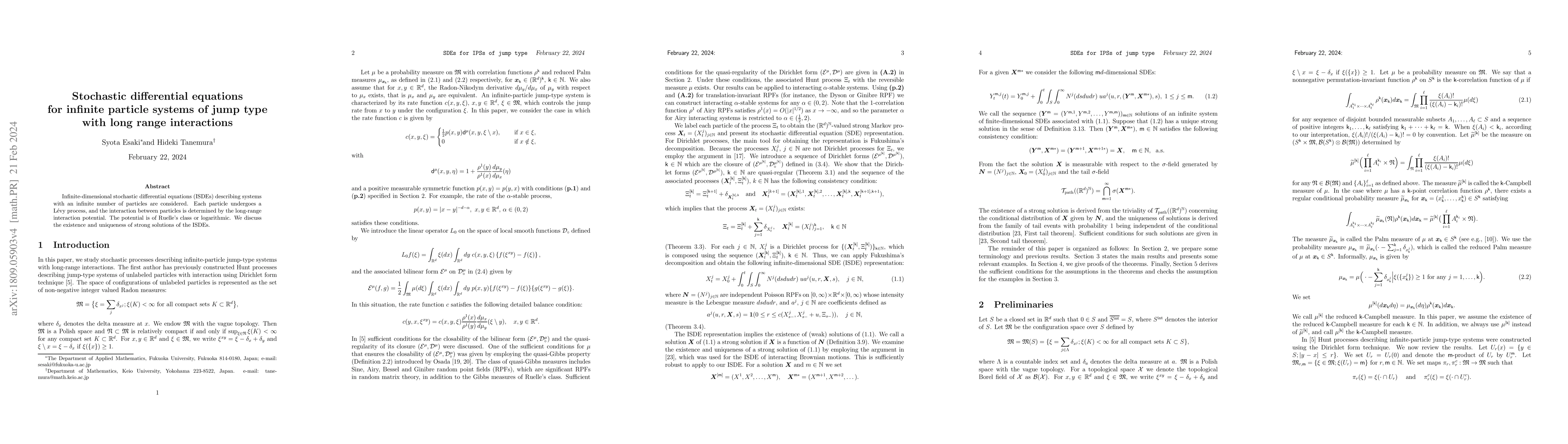 Thumbnail for Stochastic differential equations for infinite particle systems of jump
  type with long range interactions