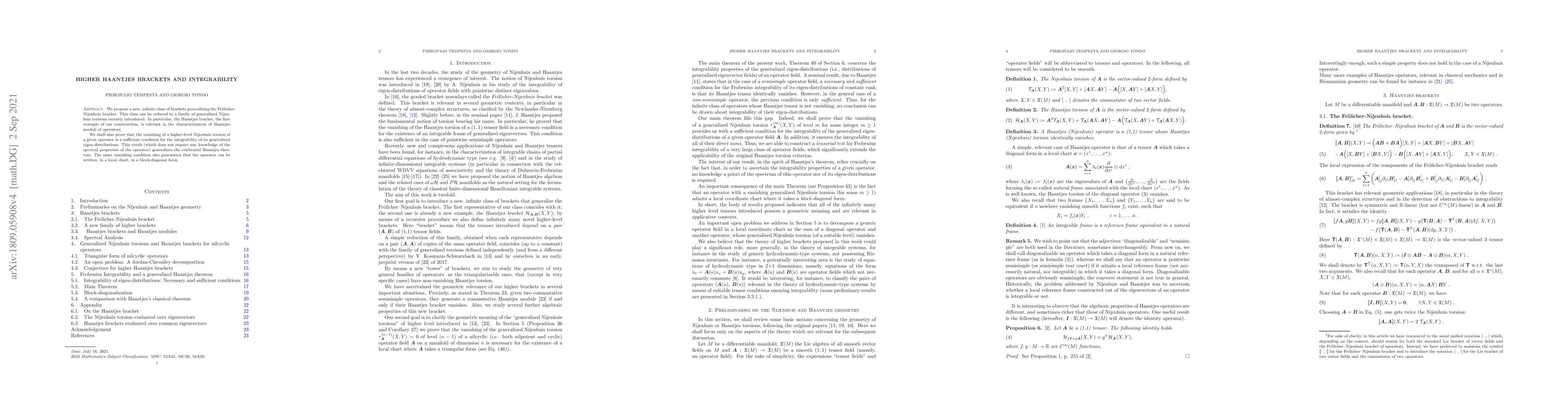 Thumbnail for Higher Haantjes Brackets and Integrability