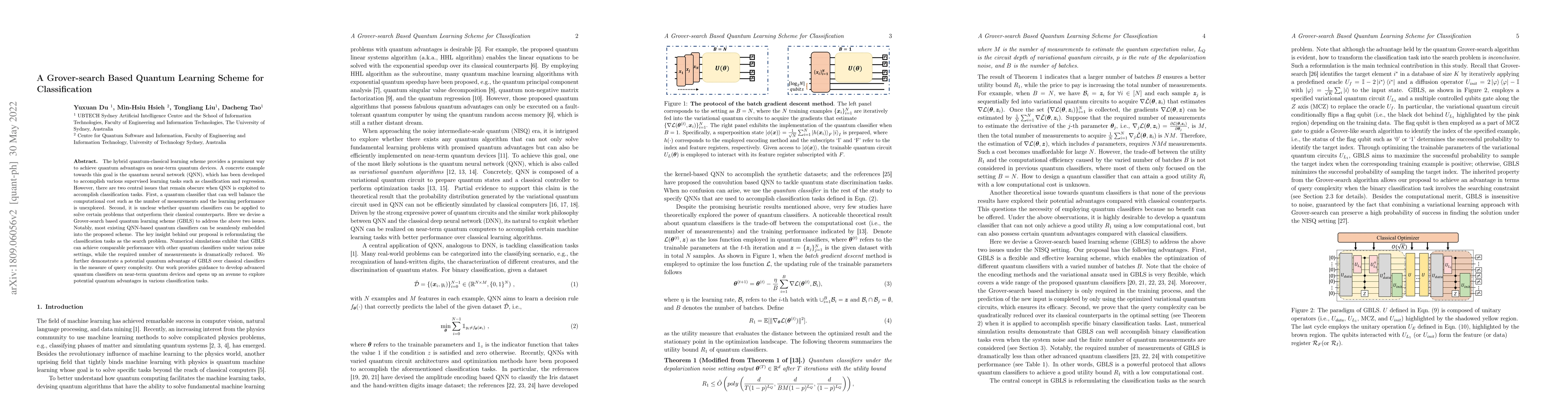Thumbnail for A Grover-search Based Quantum Learning Scheme for Classification