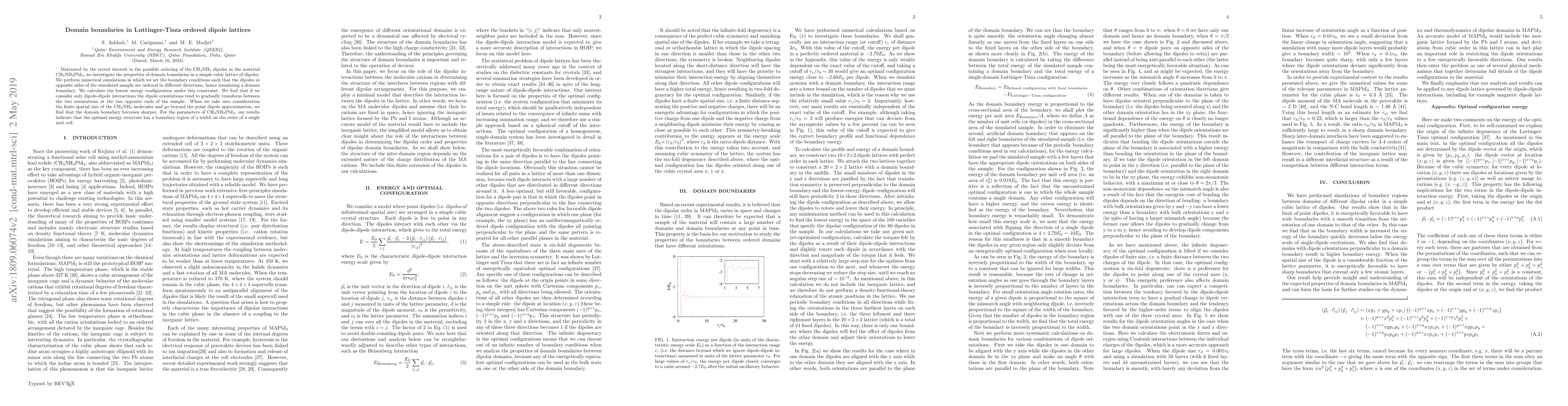 Thumbnail for Domain boundaries in Luttinger-Tisza ordered dipole lattices