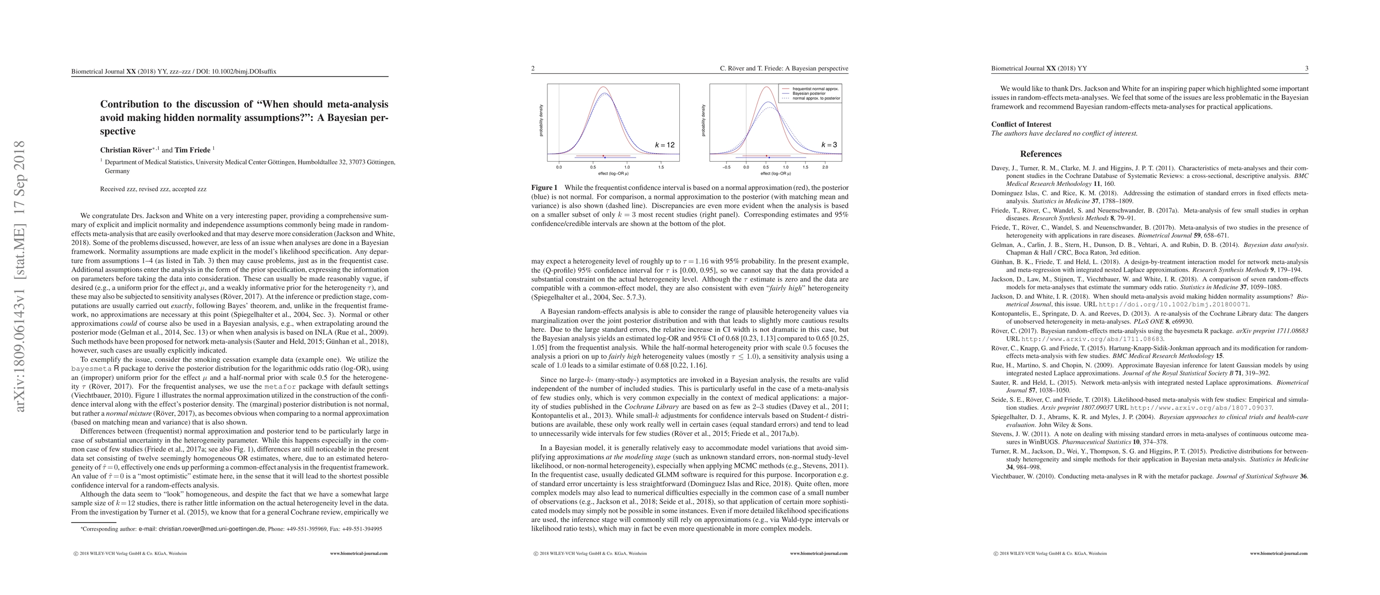 Thumbnail for Contribution to the discussion of "When should meta-analysis avoid
  making hidden normality assumptions?": A Bayesian perspective