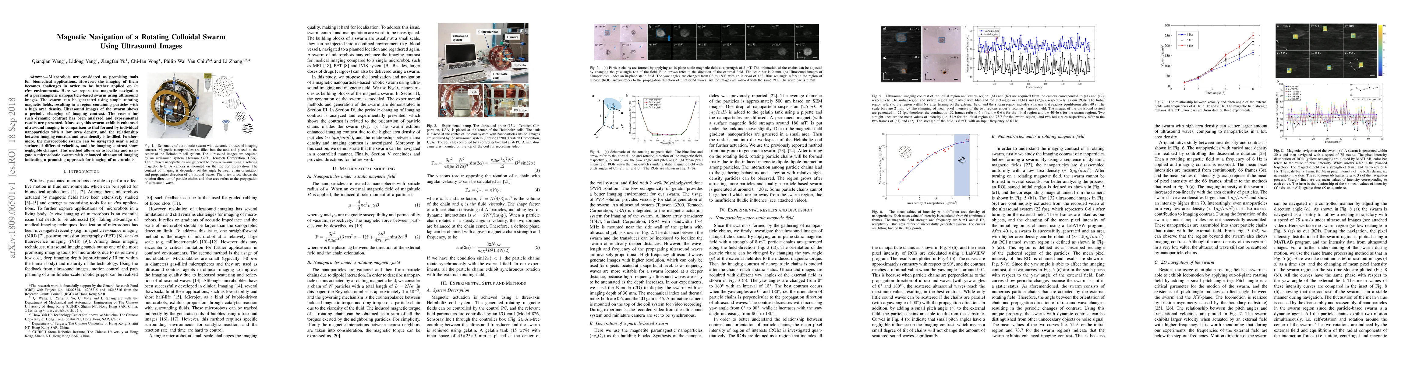 Thumbnail for Magnetic Navigation of a Rotating Colloidal Swarm Using Ultrasound
  Images