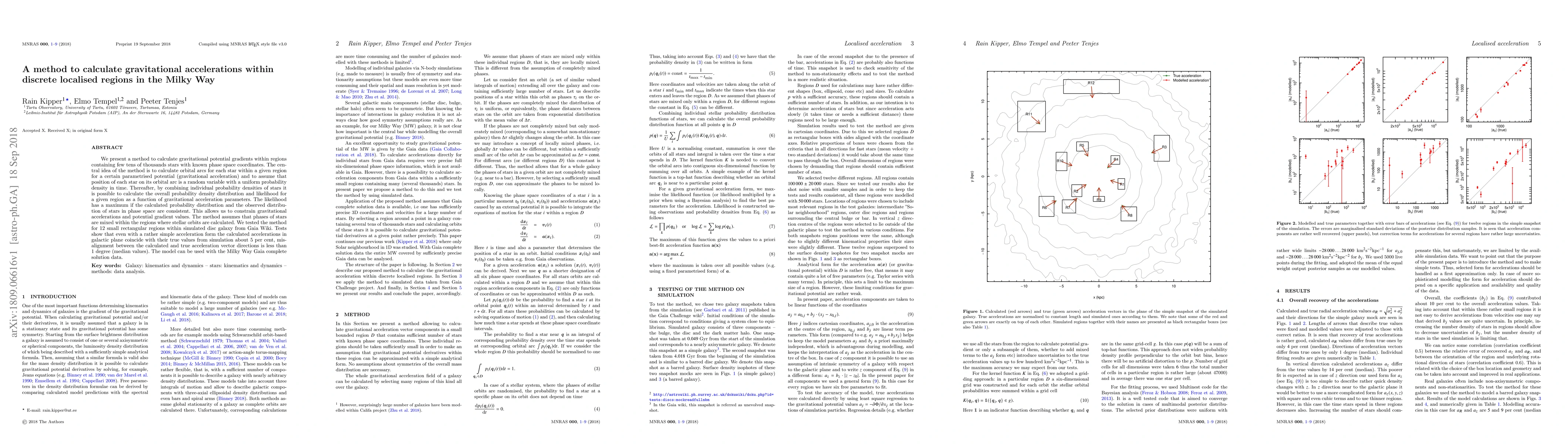 Thumbnail for A method to calculate gravitational accelerations within discrete
  localised regions in the Milky Way