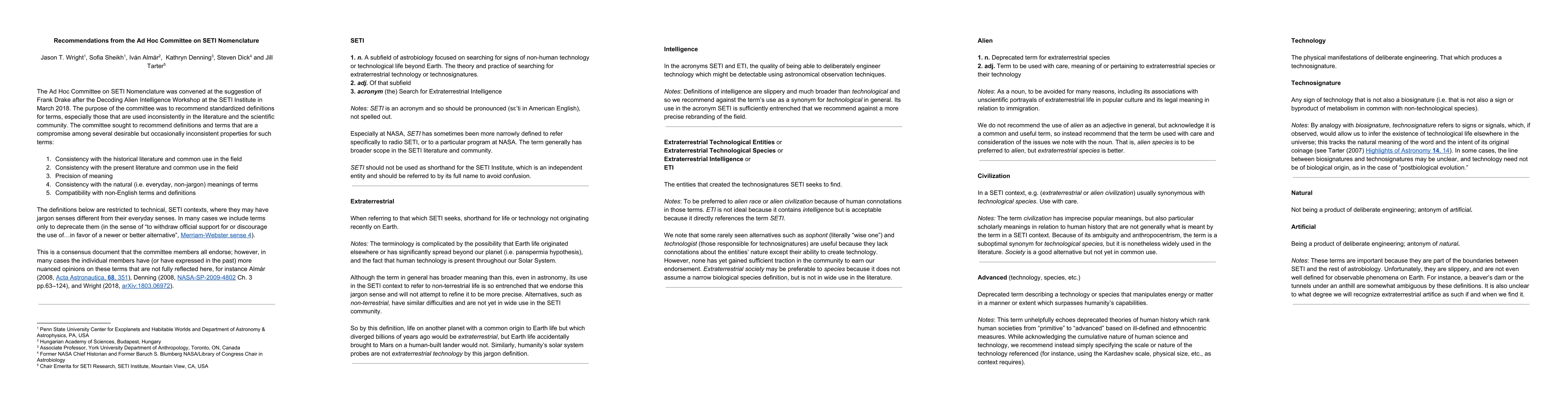 Thumbnail for Recommendations from the Ad Hoc Committee on SETI Nomenclature