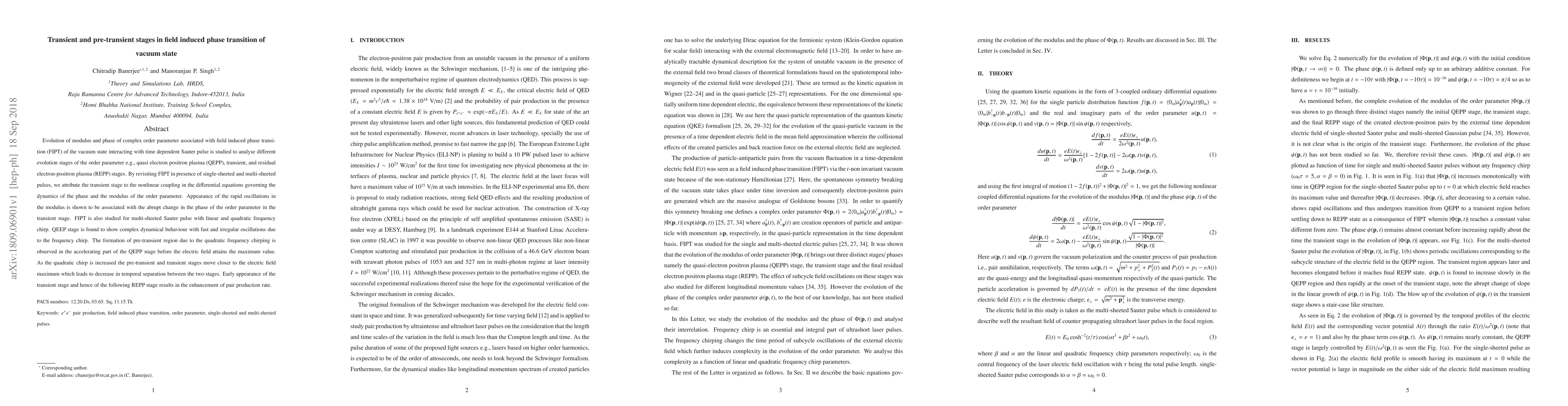 Thumbnail for Transient and pre-transient stages in field induced phase transition of
  vacuum state