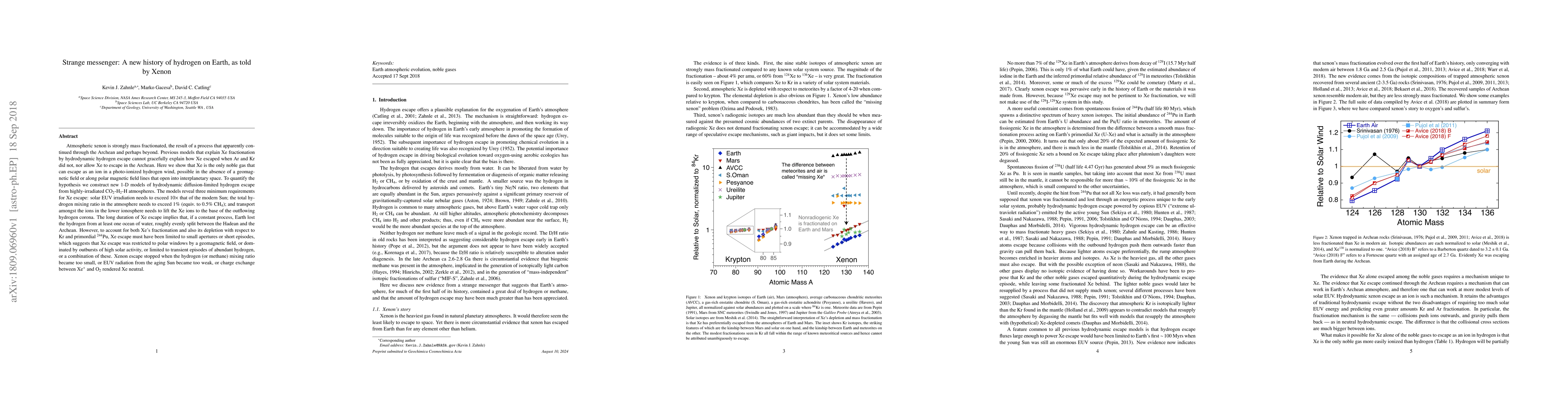 Thumbnail for Strange messenger: A new history of hydrogen on Earth, as told by Xenon