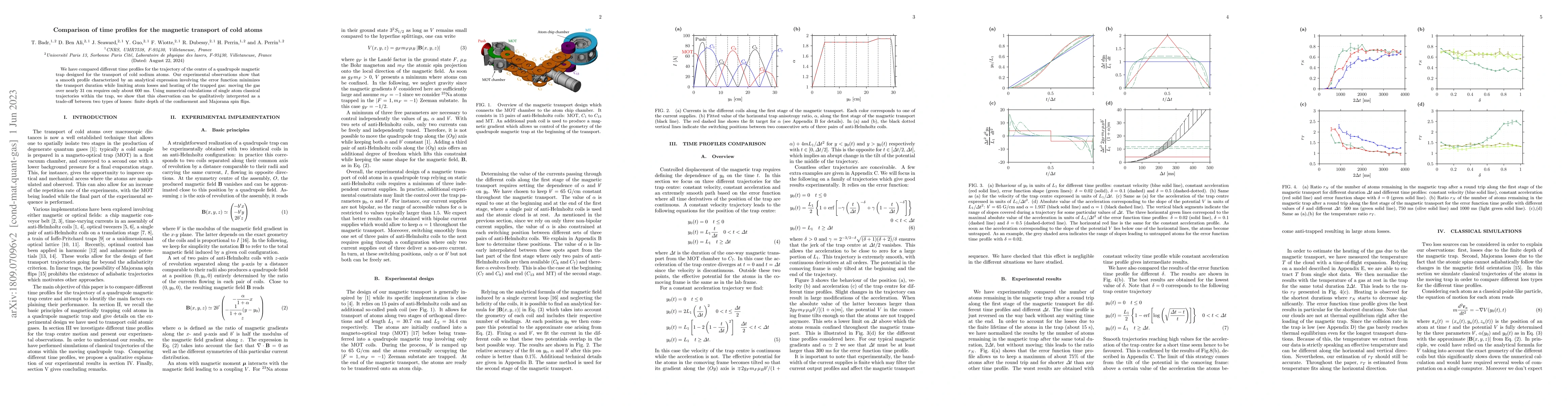 Thumbnail for Comparison of time profiles for the magnetic transport of cold atoms