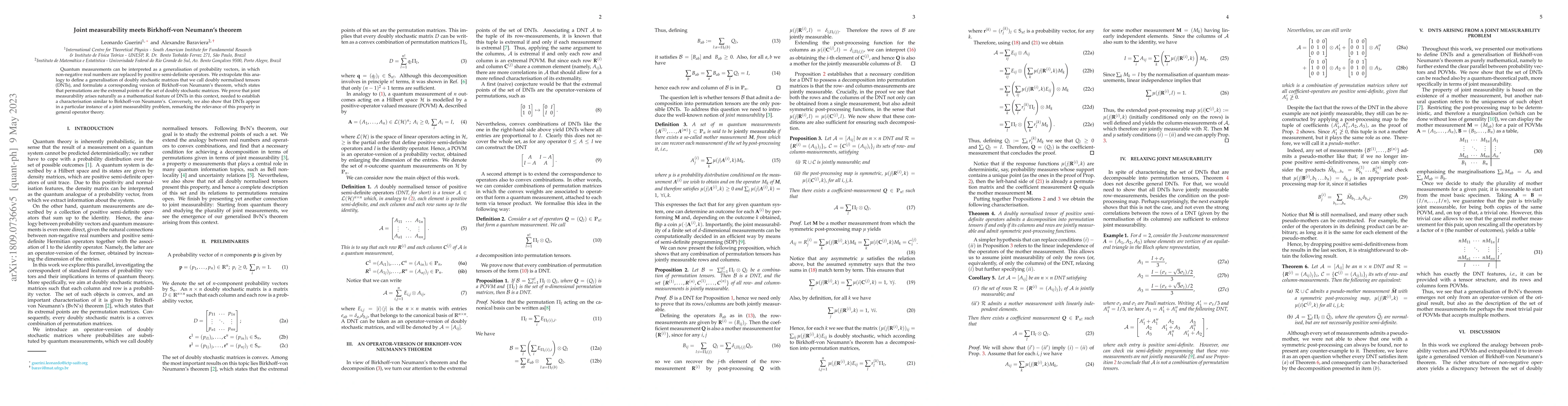 Thumbnail for Joint measurability meets Birkhoff-von Neumann's theorem