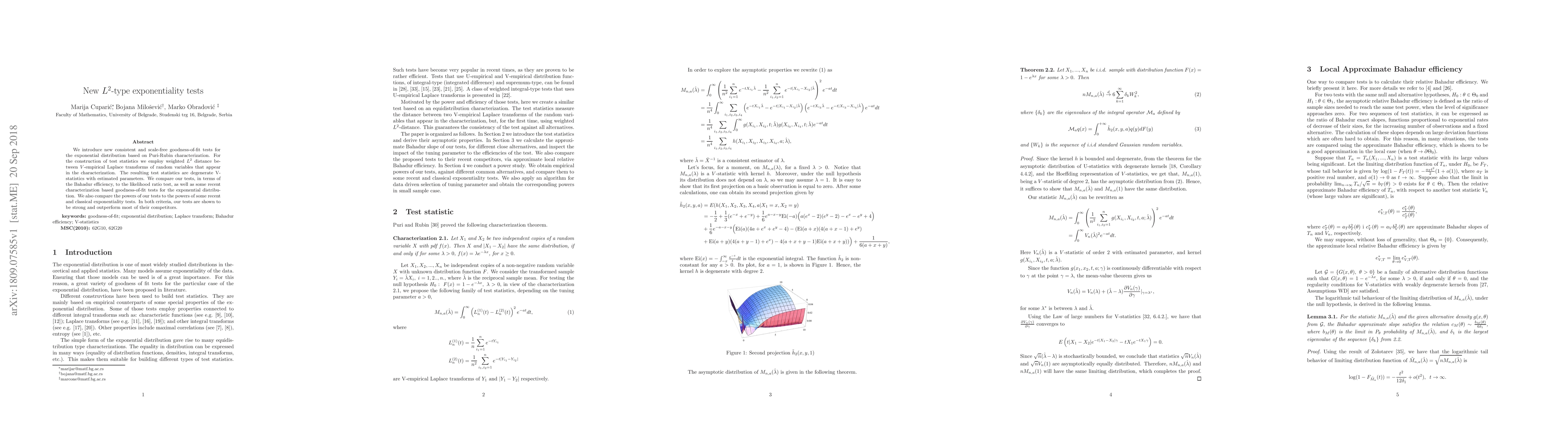Thumbnail for New $L^2$-type exponentiality tests