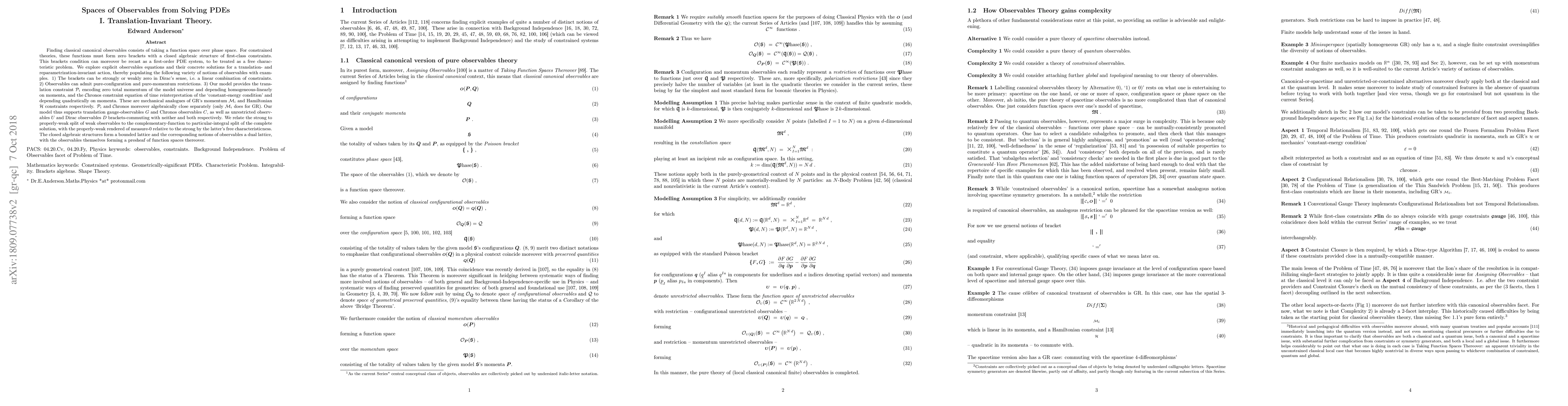 Thumbnail for Spaces of Observables from Solving PDEs. I. Translation-Invariant Theory