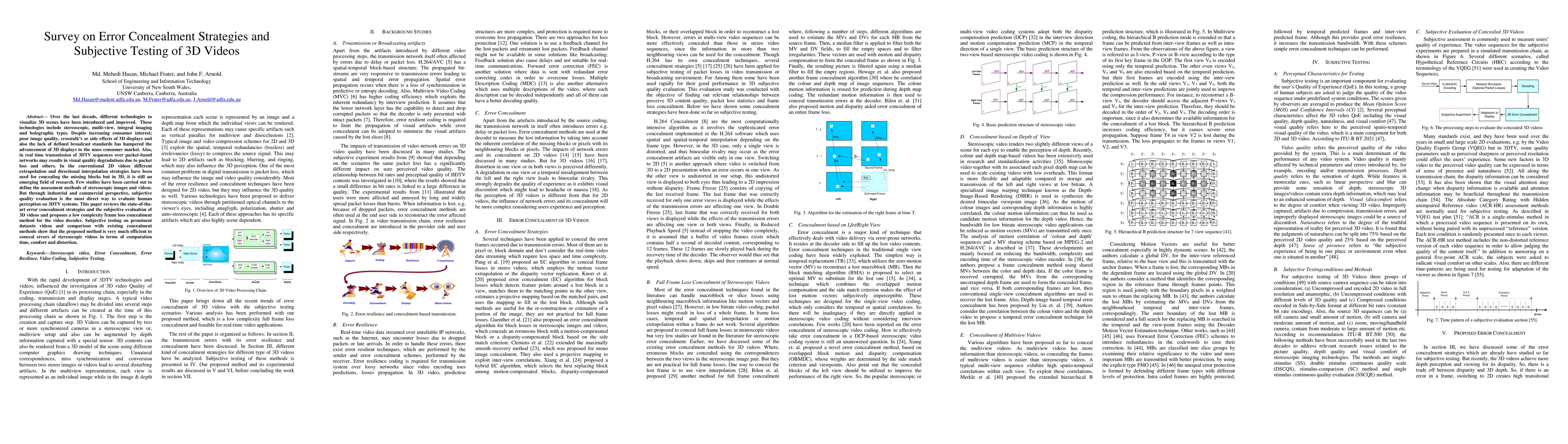 Thumbnail for Survey on Error Concealment Strategies and Subjective Testing of 3D
  Videos