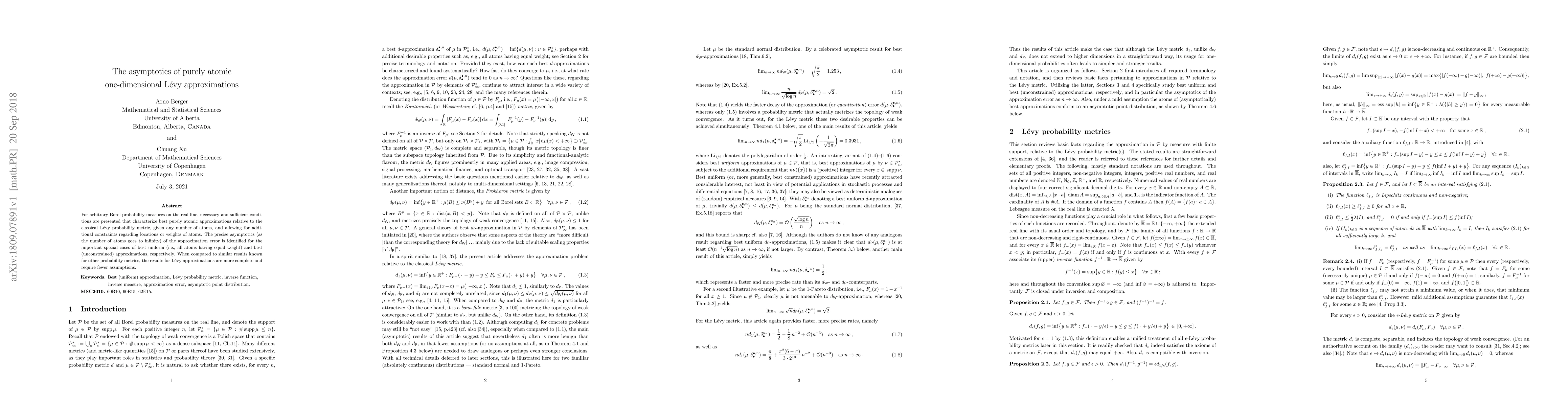 Thumbnail for The asymptotics of purely atomic one-dimensional Levy approximations