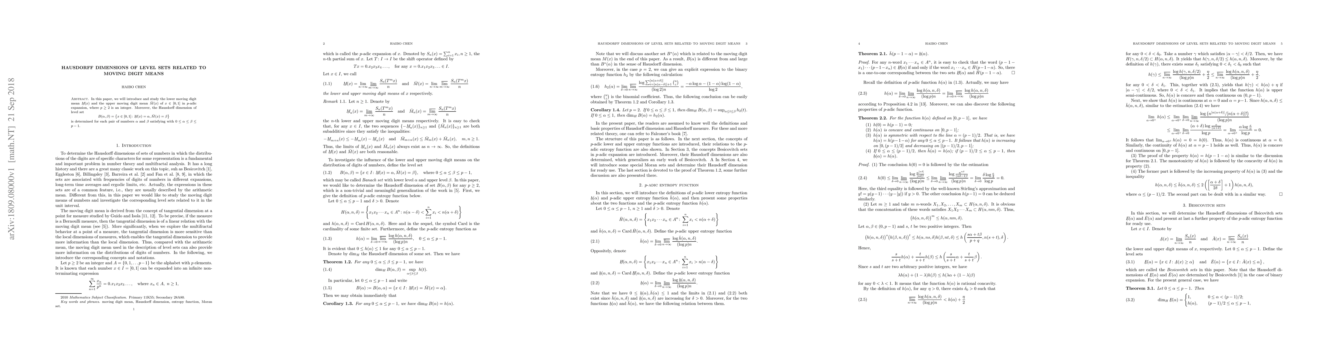 Thumbnail for Hausdorff dimensions of level sets related to moving digit means