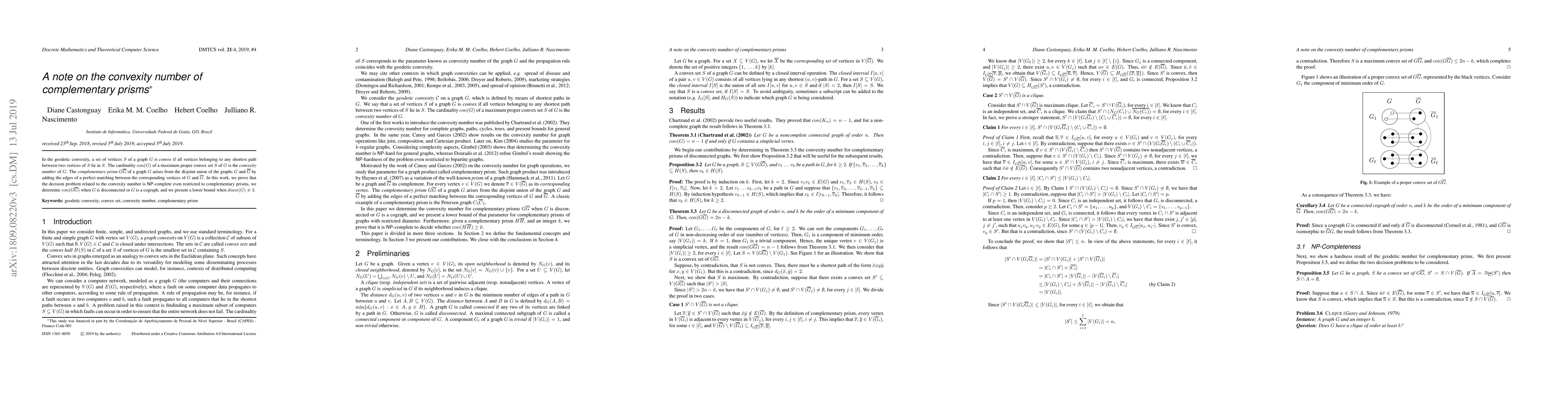 Thumbnail for A note on the convexity number for complementary prisms