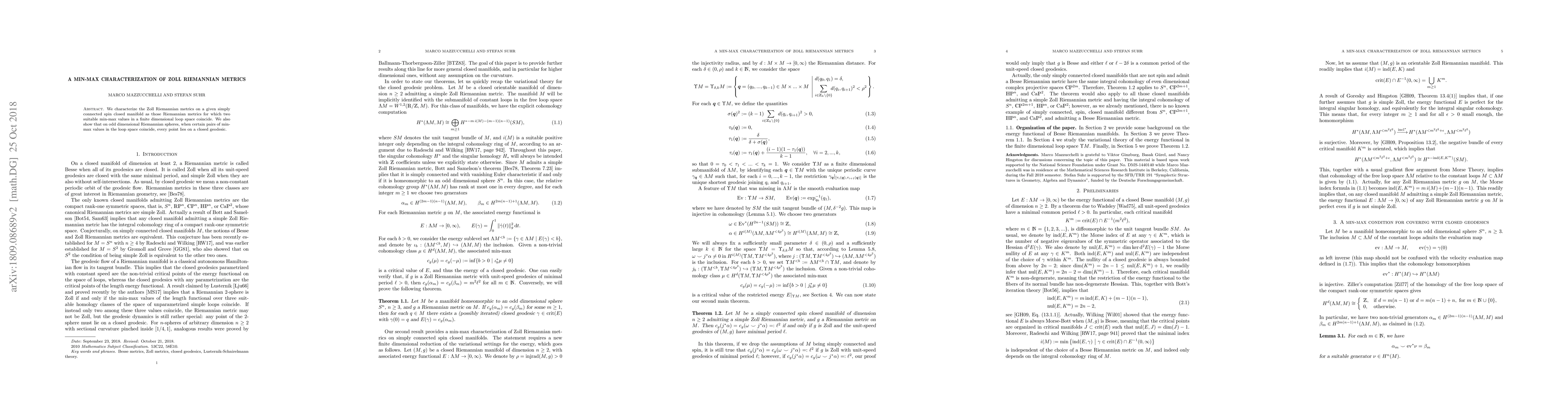 Thumbnail for A min-max characterization of Zoll Riemannian metrics