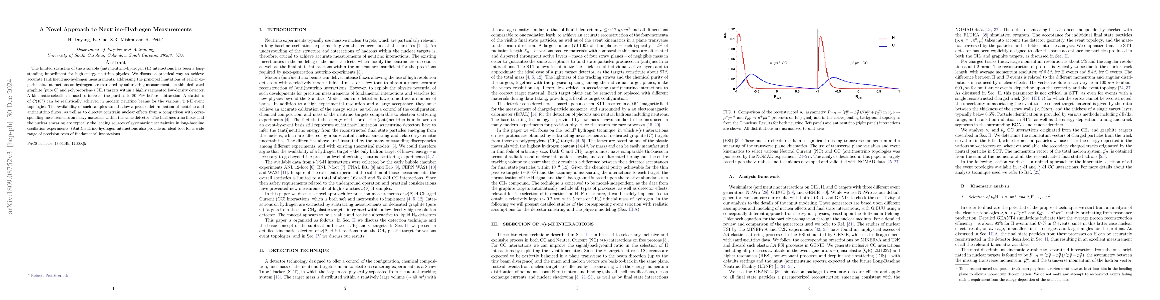 Thumbnail for A Novel Approach to Neutrino-Hydrogen Measurements