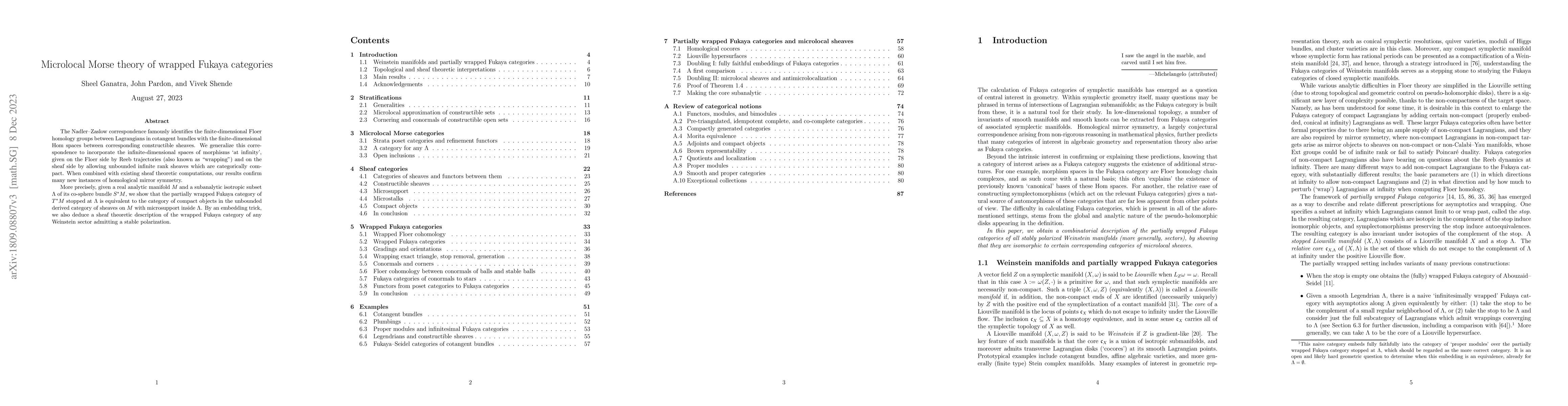 Thumbnail for Microlocal Morse theory of wrapped Fukaya categories