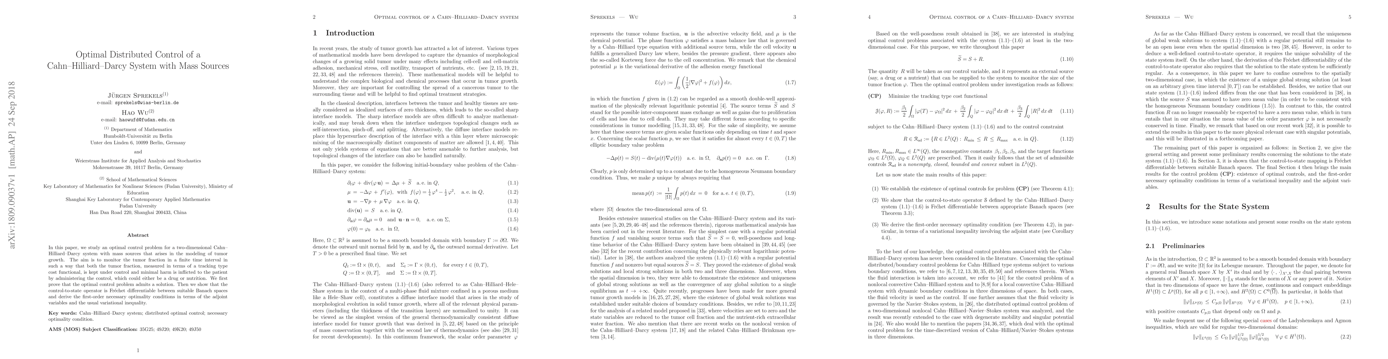 Thumbnail for Optimal Distributed Control of a Cahn-Hilliard-Darcy System with Mass
  Sources
