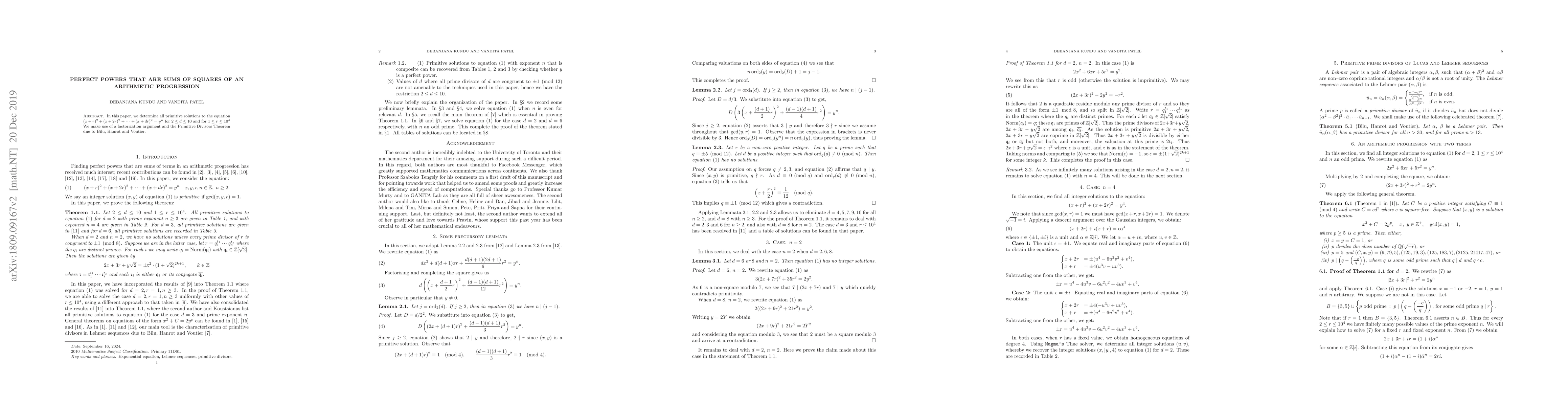 Thumbnail for Perfect Powers that are Sums of Squares of an Arithmetic Progression