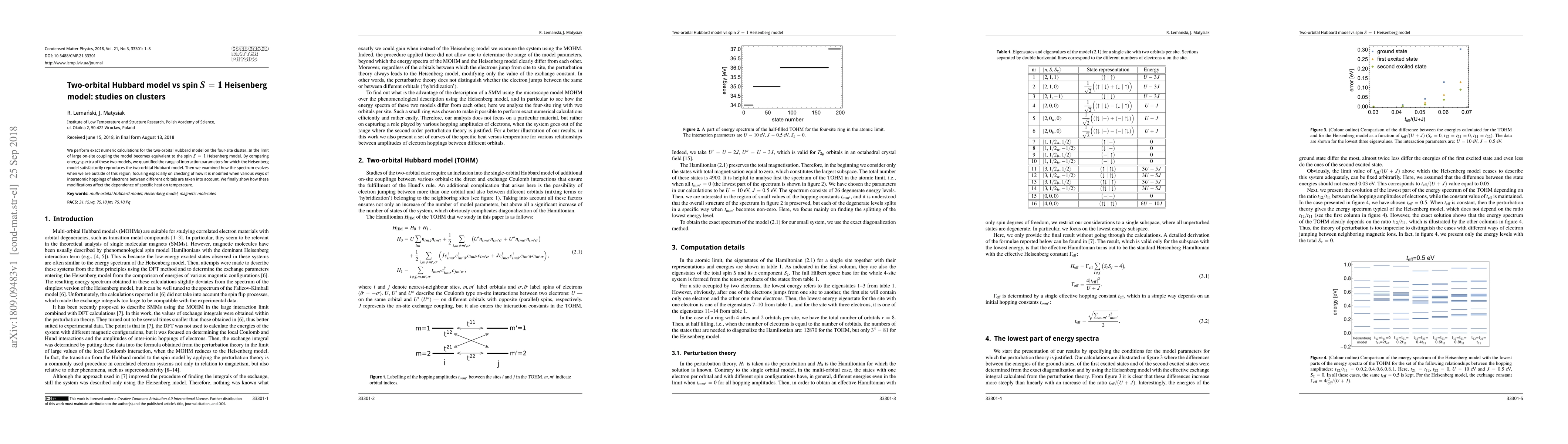 Thumbnail for Two-orbital Hubbard model vs spin $S=1$ Heisenberg model: studies on
  clusters