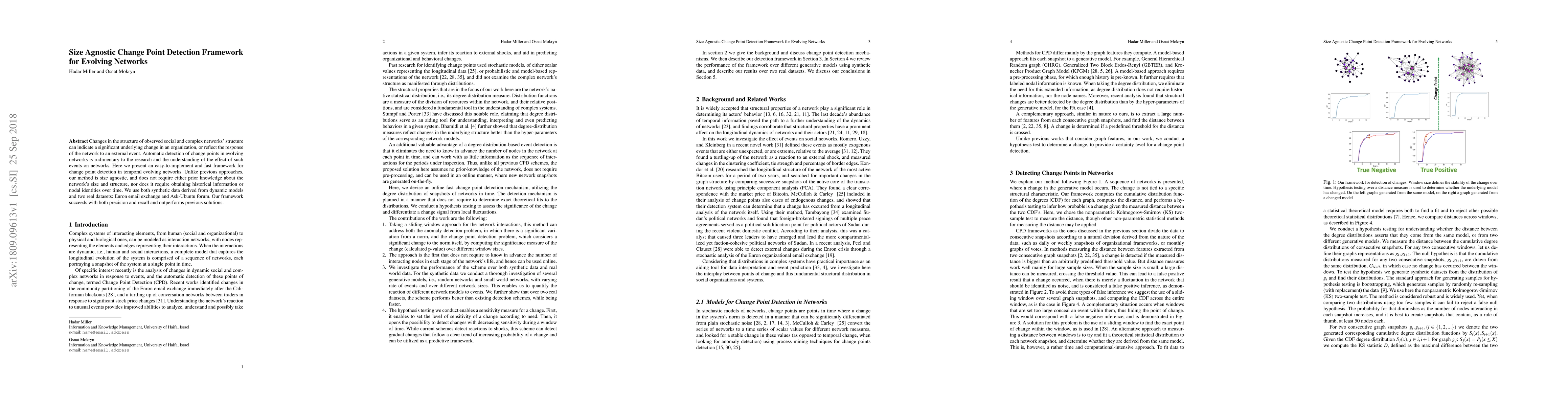 Thumbnail for Size Agnostic Change Point Detection Framework for Evolving Networks