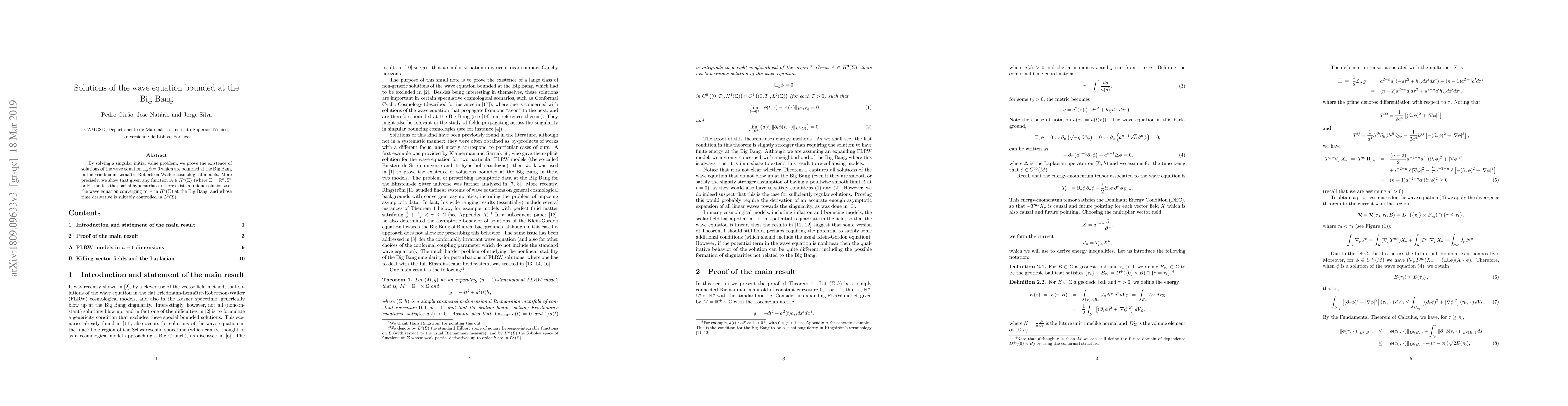 Thumbnail for Solutions of the wave equation bounded at the Big Bang