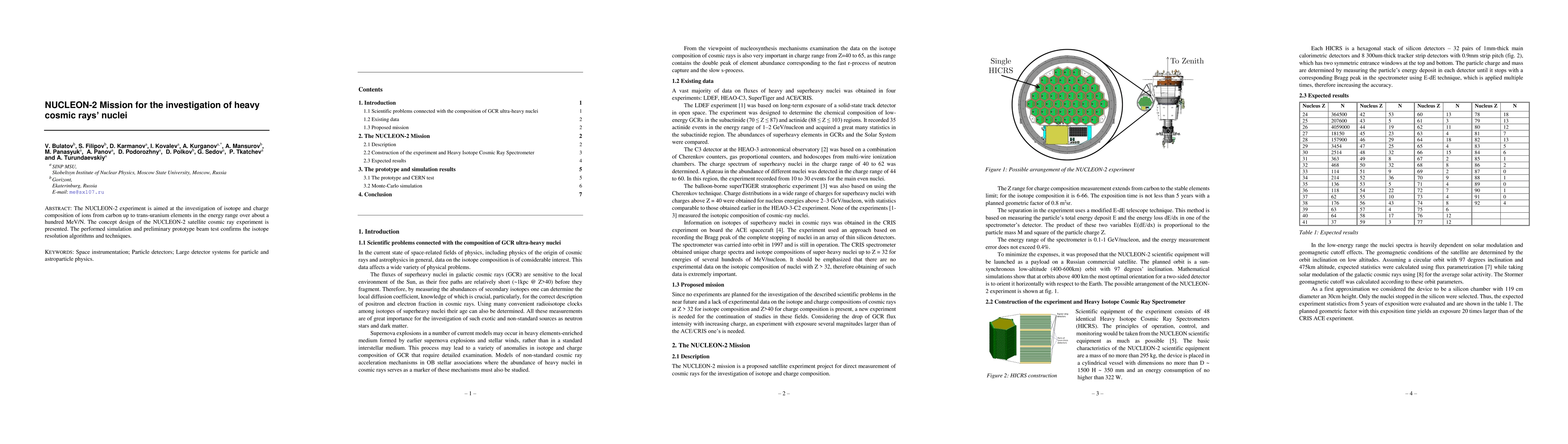Thumbnail for NUCLEON-2 Mission for the investigation of heavy cosmic rays nuclei