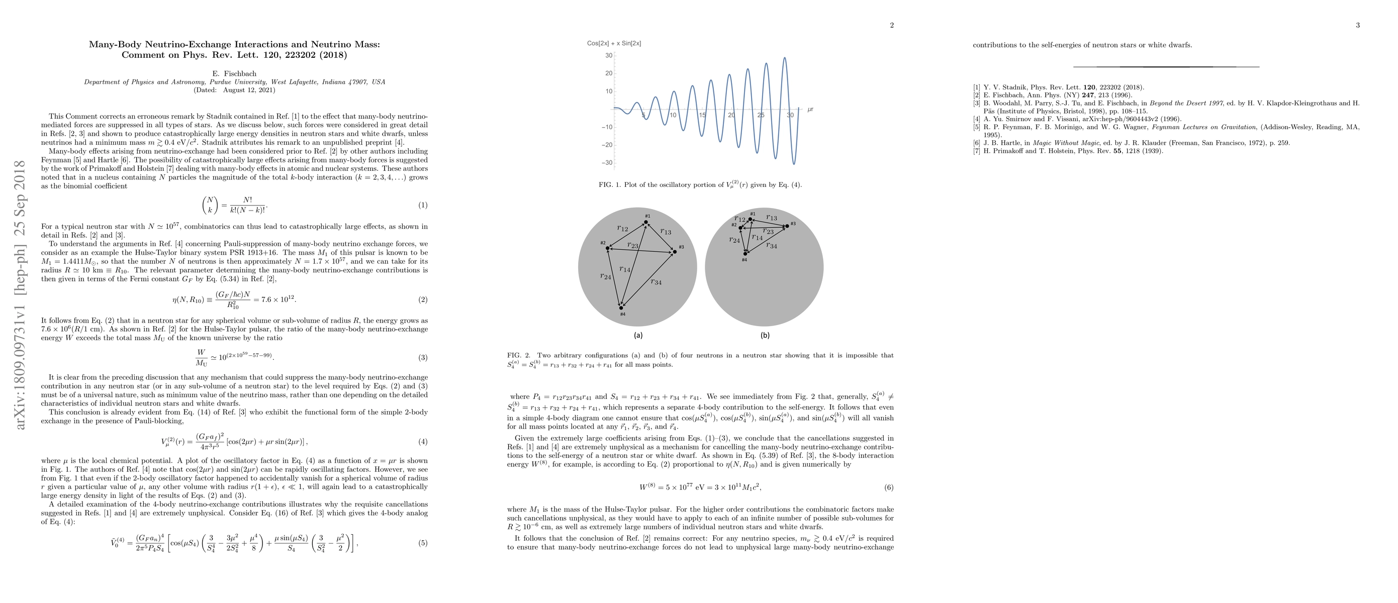 Thumbnail for Many-Body Neutrino-Exchange Interactions and Neutrino Mass: Comment on
  Phys. Rev. Lett. 120, 223202 (2018)