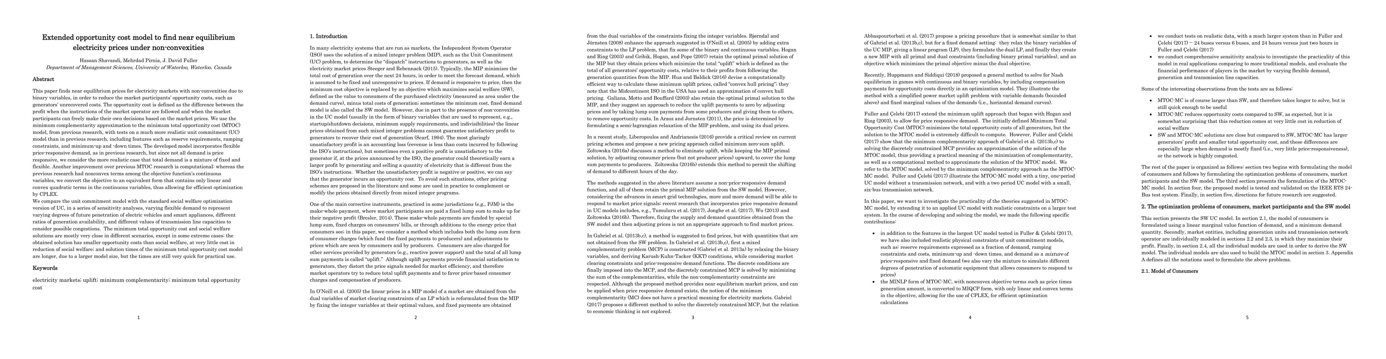 Thumbnail for Extended opportunity cost model to find near equilibrium electricity
  prices under non-convexities