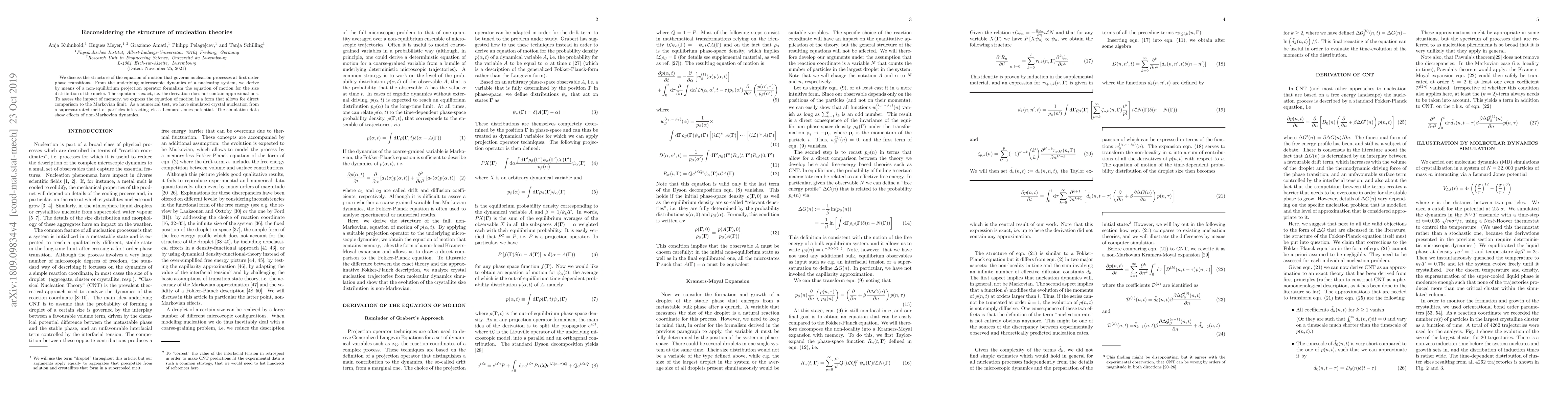 Thumbnail for Reconsidering the structure of nucleation theories