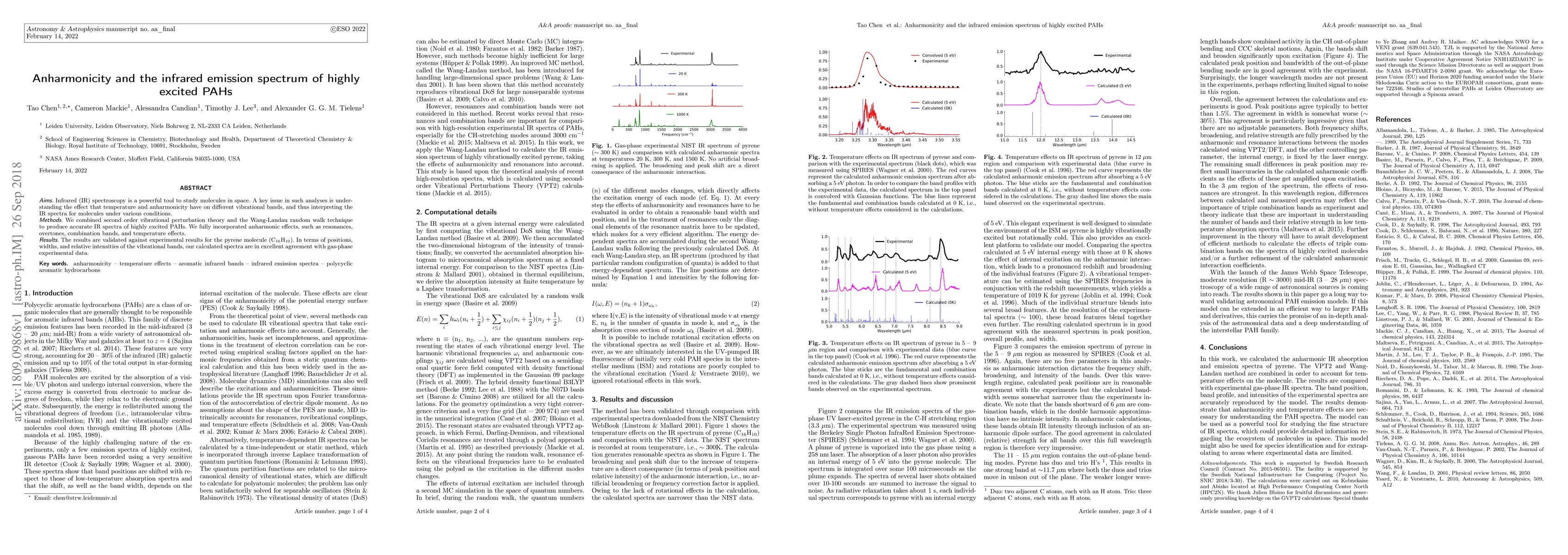 Thumbnail for Anharmonicity and the infrared emission spectrum of highly excited PAHs