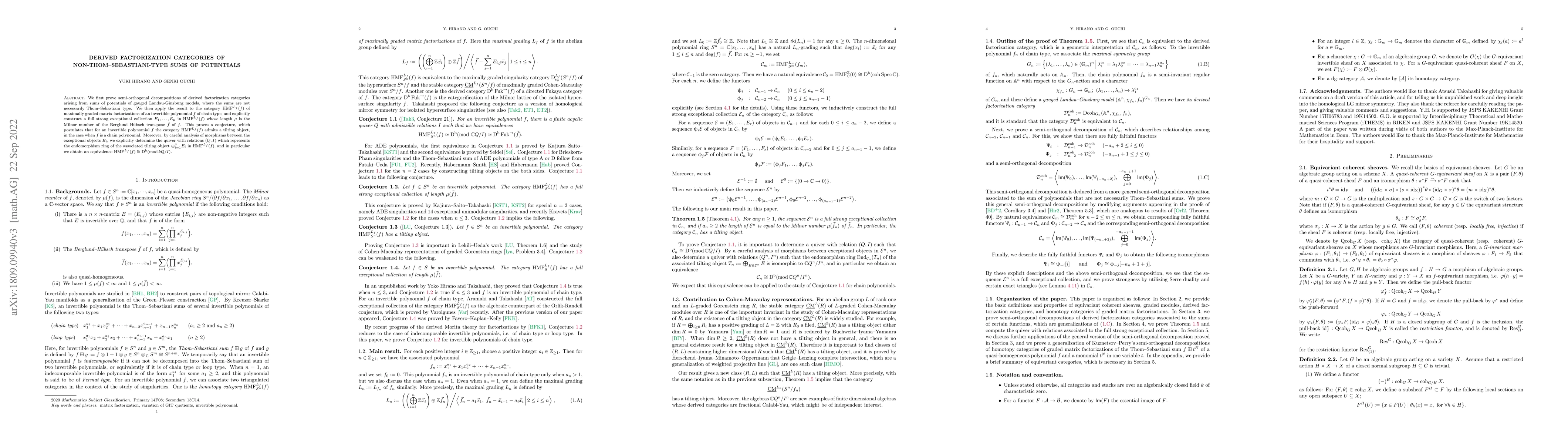 Thumbnail for Derived factorization categories of non-Thom--Sebastiani-type sums of
  potentials