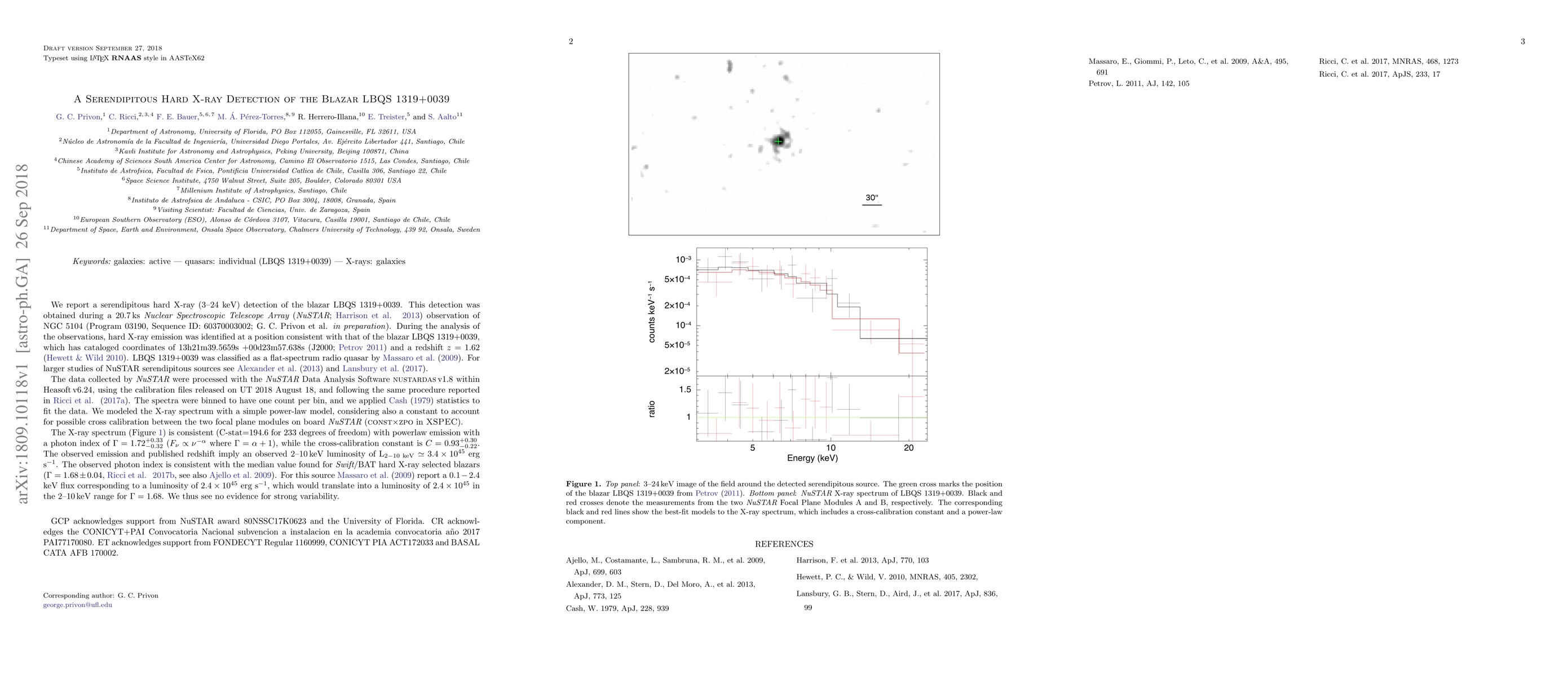 Thumbnail for A Serendipitous Hard X-ray Detection of the Blazar LBQS 1319+0039