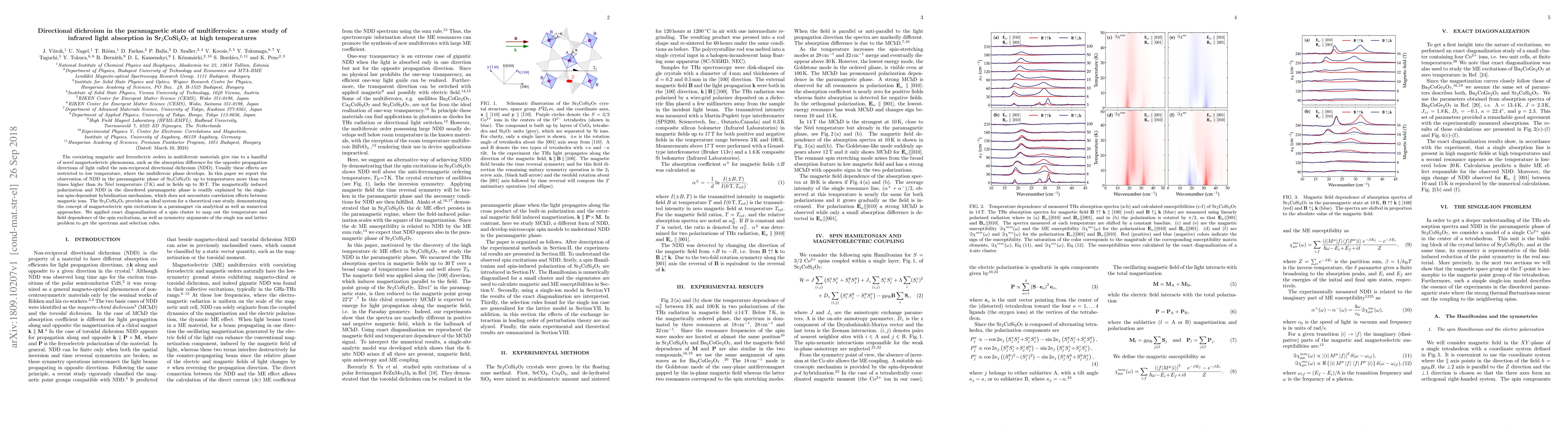 Thumbnail for Directional dichroism in the paramagnetic state of multiferroics: a case
  study of infrared light absorption in Sr2CoSi2O7 at high temperatures