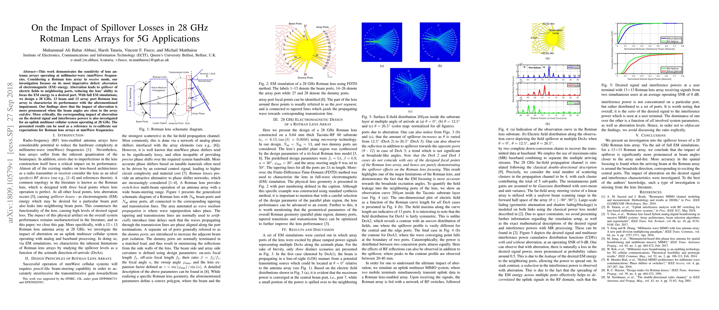 Thumbnail for On the Impact of Spillover Losses in 28 GHz Rotman Lens Arrays for 5G
  Applications